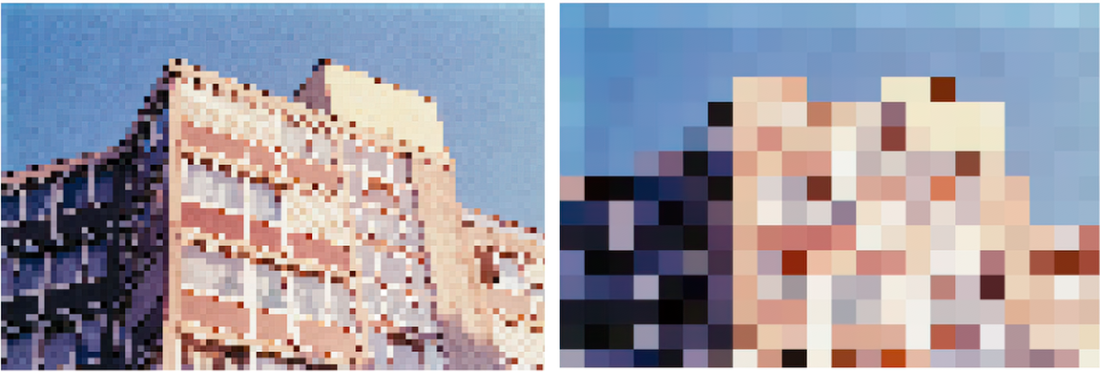 使用 pixelate 16 和 pixelate 64 进行像素化的图像